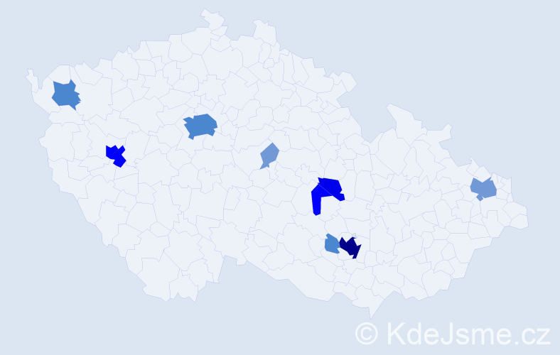 Příjmení: 'Cajzl', počet výskytů 32 v celé ČR