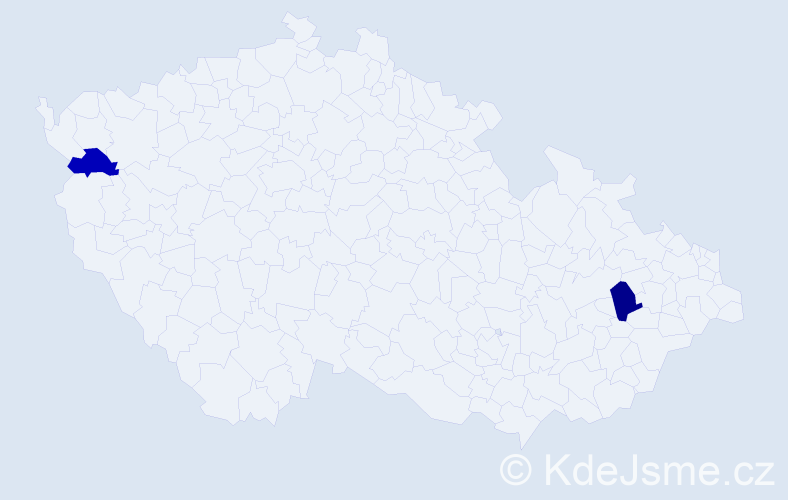 Příjmení: 'Karolik', počet výskytů 5 v celé ČR
