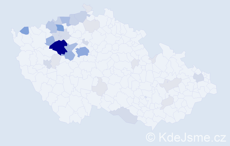 Příjmení: 'Zaspal', počet výskytů 116 v celé ČR