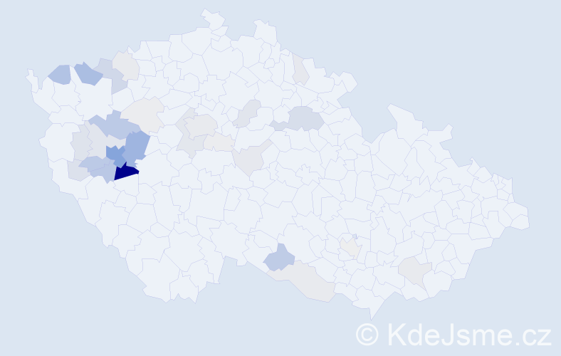 Příjmení: 'Vyletová', počet výskytů 166 v celé ČR