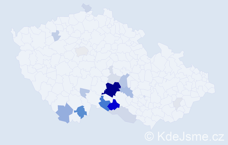 Příjmení: 'Záškoda', počet výskytů 64 v celé ČR