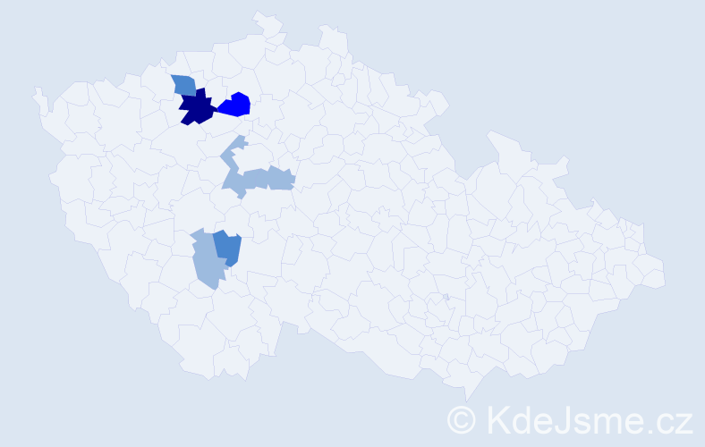 Příjmení: 'Rouša', počet výskytů 14 v celé ČR