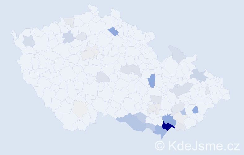 Příjmení: 'Ištvánková', počet výskytů 158 v celé ČR