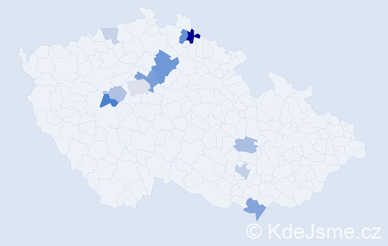 Příjmení: 'Ciprianová', počet výskytů 28 v celé ČR