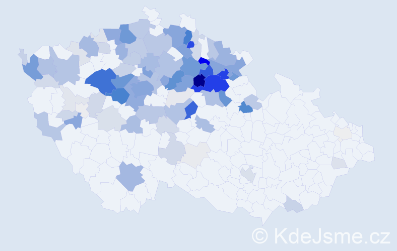 Příjmení: 'Petráček', počet výskytů 533 v celé ČR