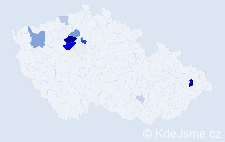 Příjmení: 'Enčev', počet výskytů 25 v celé ČR