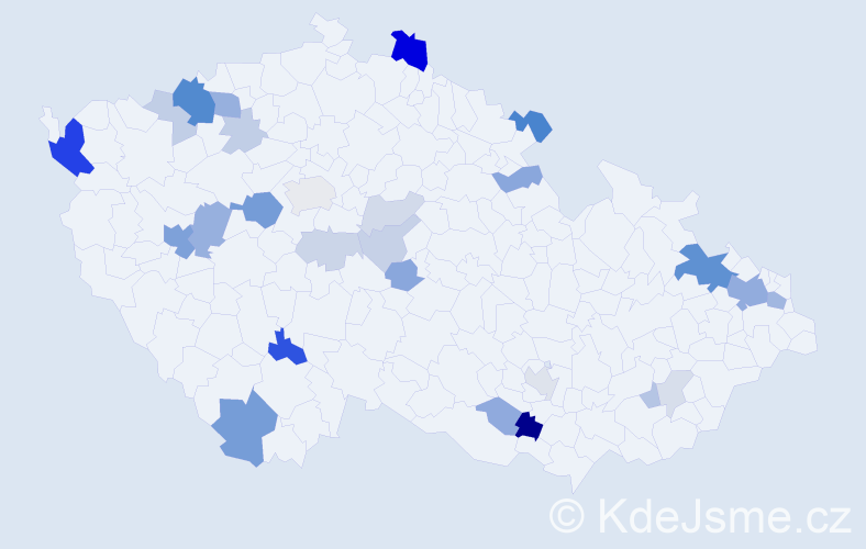 Příjmení: 'Cirok', počet výskytů 83 v celé ČR