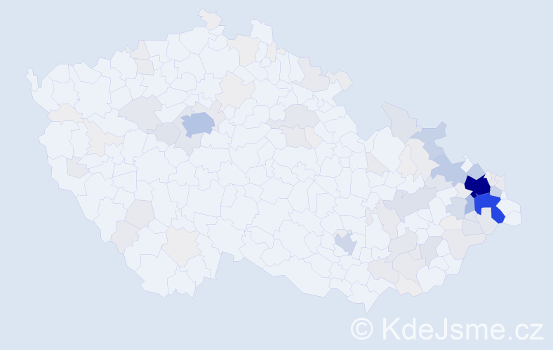 Příjmení: 'Strakoš', počet výskytů 543 v celé ČR