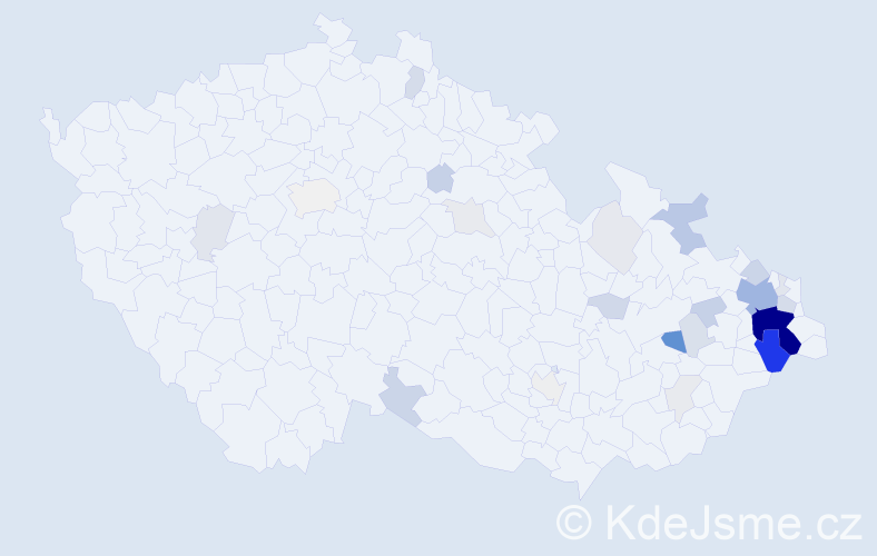 Příjmení: 'Drabinová', počet výskytů 115 v celé ČR