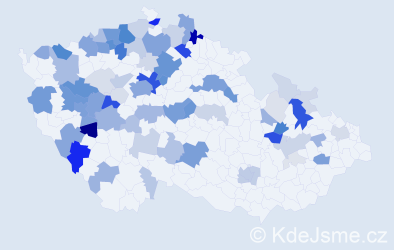 Příjmení: 'Klaus', počet výskytů 323 v celé ČR