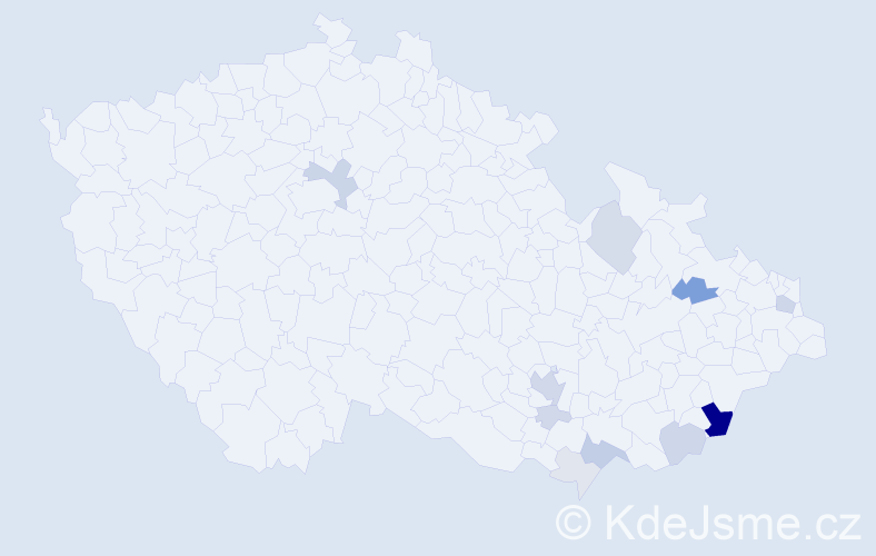 Příjmení: 'Nevrlková', počet výskytů 37 v celé ČR