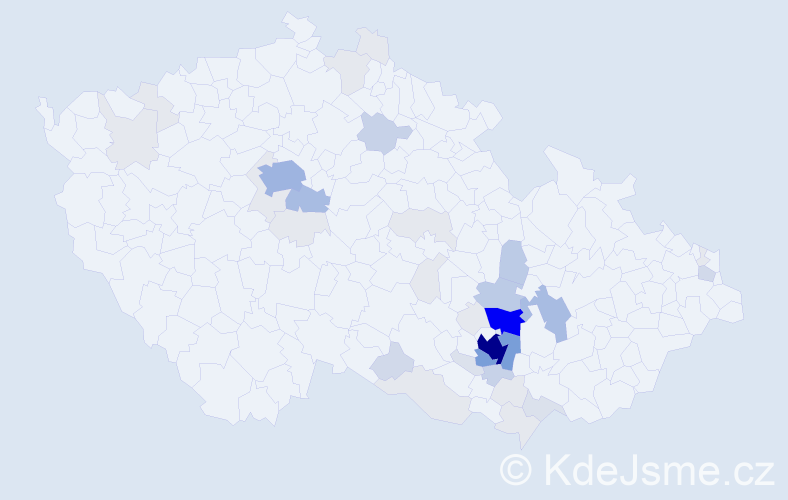 Příjmení: 'Kyzlink', počet výskytů 164 v celé ČR