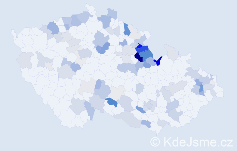 Příjmení: 'Podolská', počet výskytů 285 v celé ČR