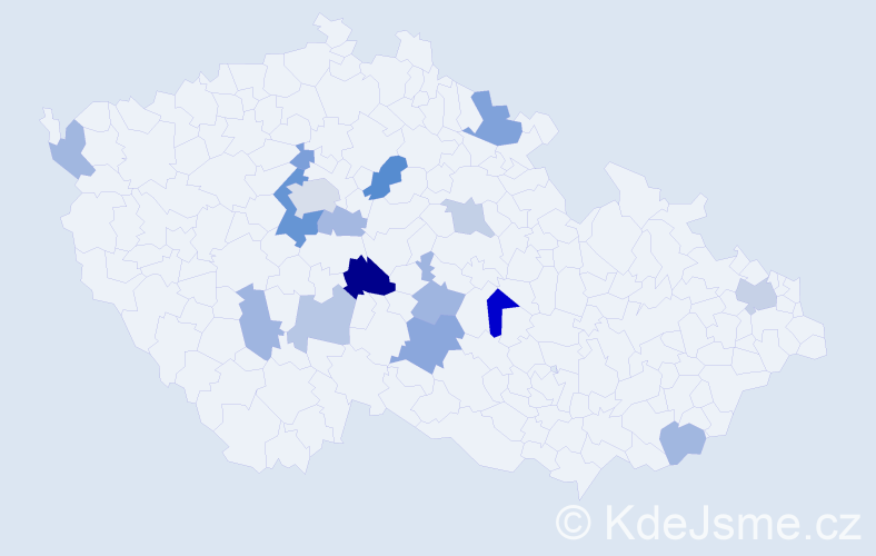 Příjmení: 'Kopper', počet výskytů 29 v celé ČR