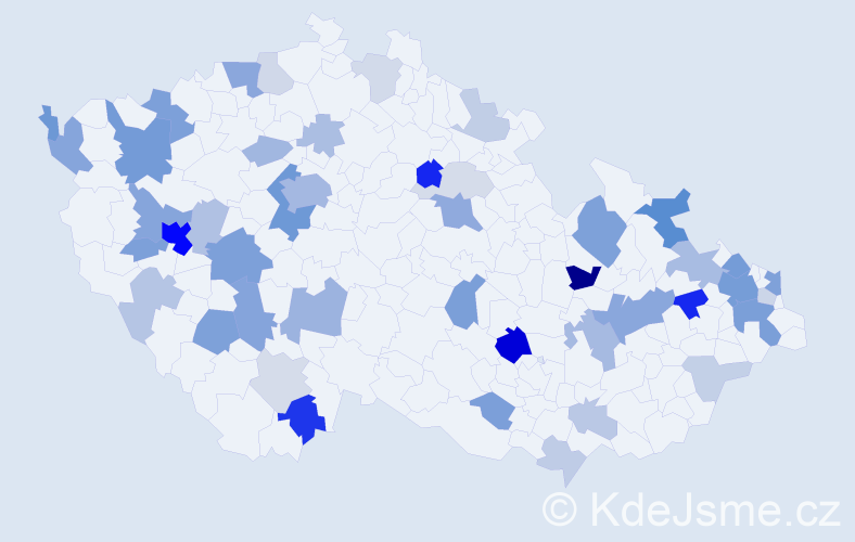 Příjmení: 'Hein', počet výskytů 127 v celé ČR