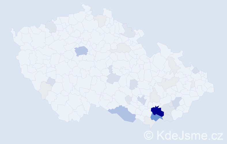 Příjmení: 'Bábík', počet výskytů 139 v celé ČR