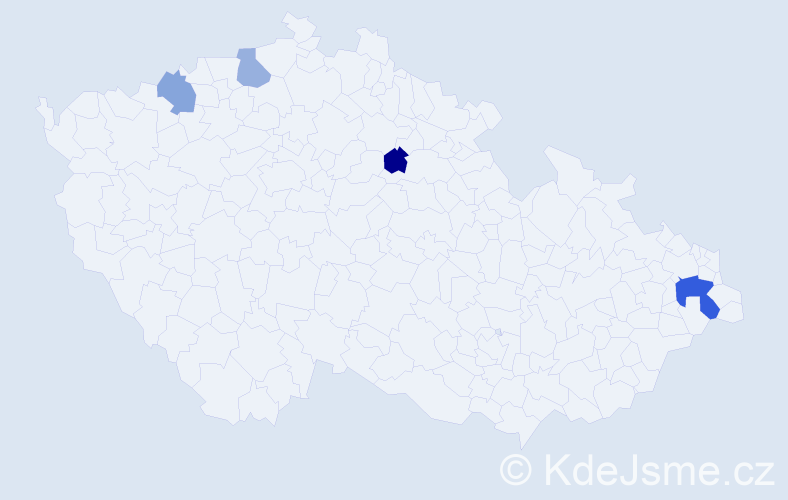 Příjmení: 'Világi', počet výskytů 6 v celé ČR