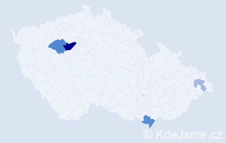 Příjmení: 'Kimličková', počet výskytů 12 v celé ČR