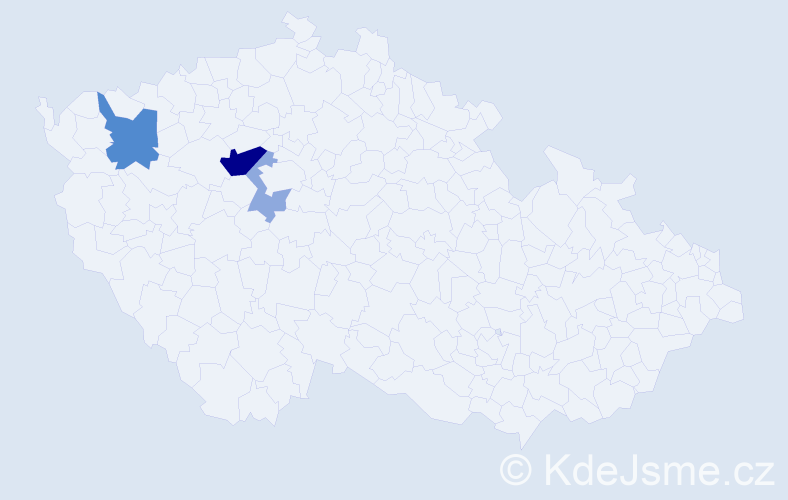 Příjmení: 'Dere', počet výskytů 8 v celé ČR