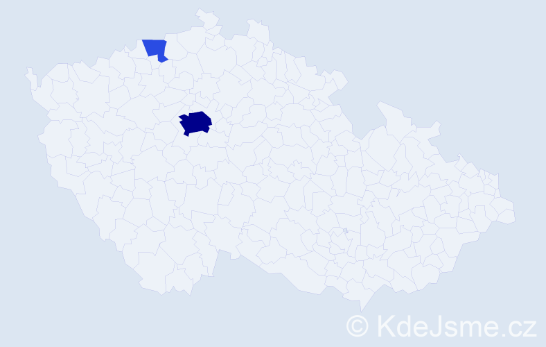 Příjmení: 'Puddu', počet výskytů 13 v celé ČR