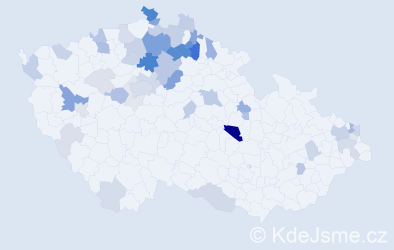 Příjmení: 'Vajsová', počet výskytů 141 v celé ČR
