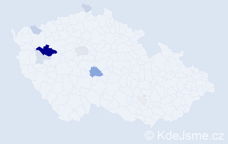 Příjmení: 'Kroj', počet výskytů 22 v celé ČR