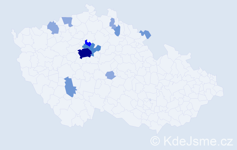 Příjmení: 'Banga', počet výskytů 27 v celé ČR