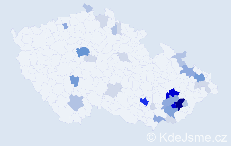 Příjmení: 'Samohýlová', počet výskytů 109 v celé ČR