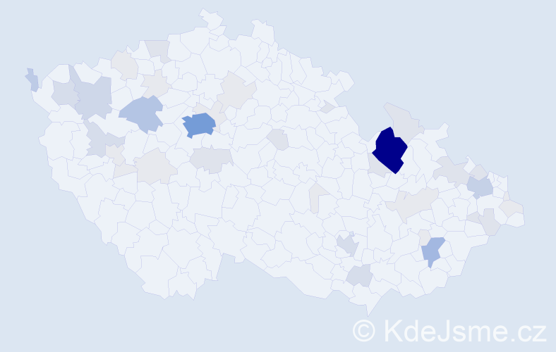 Příjmení: 'Banková', počet výskytů 151 v celé ČR