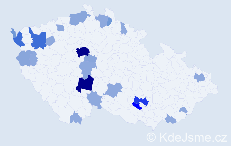 Příjmení: 'Moosová', počet výskytů 74 v celé ČR