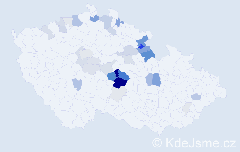 Příjmení: 'Rázl', počet výskytů 100 v celé ČR