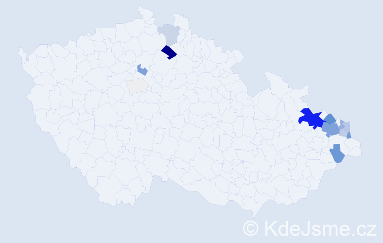 Příjmení: 'Kašing', počet výskytů 51 v celé ČR