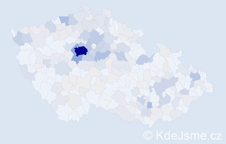 Příjmení: 'Borovička', počet výskytů 848 v celé ČR