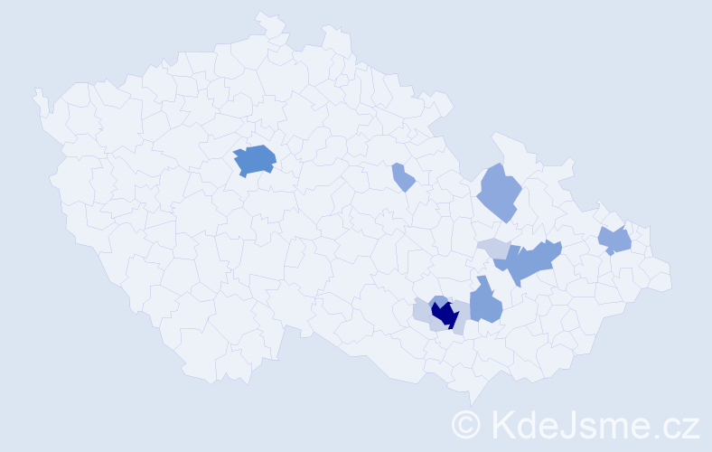 Příjmení: 'Myslínová', počet výskytů 34 v celé ČR