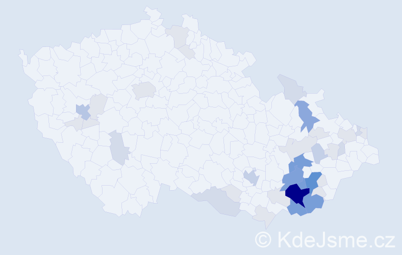 Příjmení: 'Čagánková', počet výskytů 140 v celé ČR