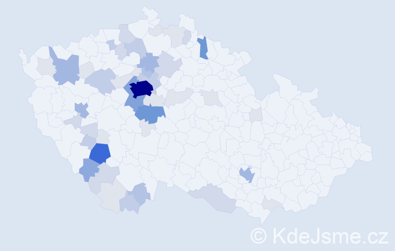 Příjmení: 'Frková', počet výskytů 162 v celé ČR