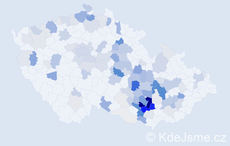 Příjmení: 'Kalvoda', počet výskytů 505 v celé ČR