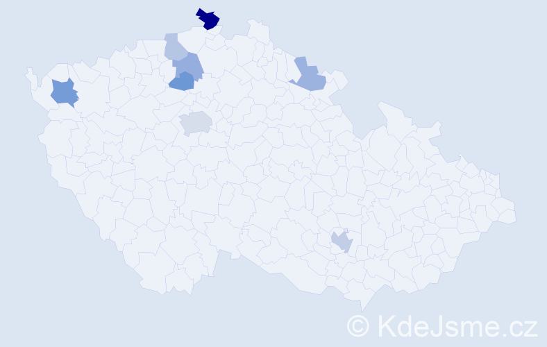 Příjmení: 'Hiekeová', počet výskytů 14 v celé ČR