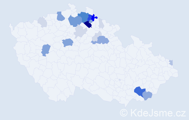 Příjmení: 'Bukvicová', počet výskytů 90 v celé ČR