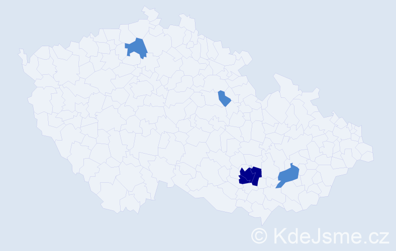 Příjmení: 'Pinčiar', počet výskytů 9 v celé ČR