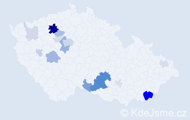 Příjmení: 'Římovská', počet výskytů 51 v celé ČR