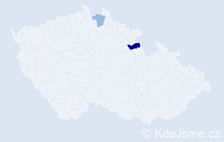 Příjmení: 'Kulach', počet výskytů 5 v celé ČR