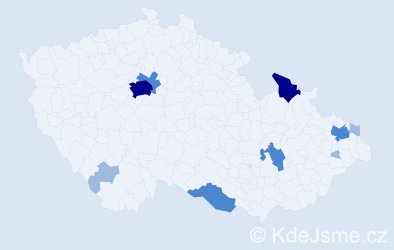 Příjmení: 'Keppertová', počet výskytů 20 v celé ČR