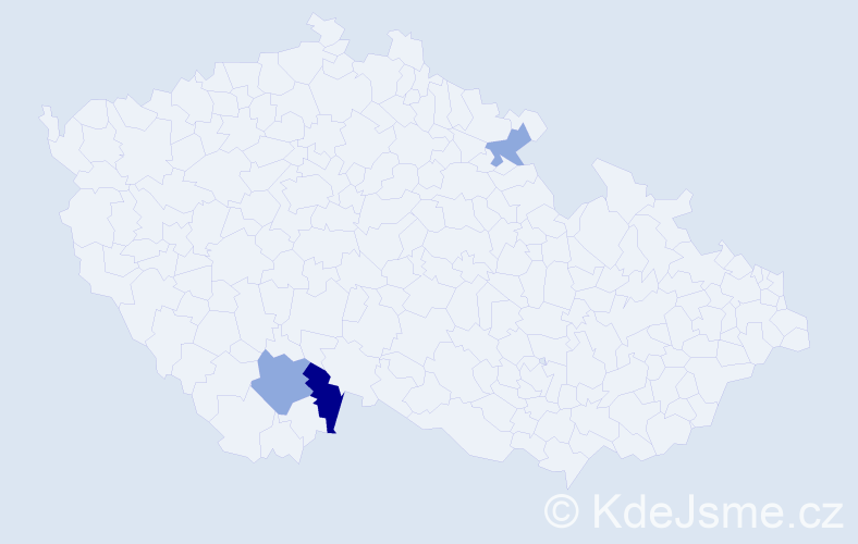Příjmení: 'Pešíčková', počet výskytů 14 v celé ČR