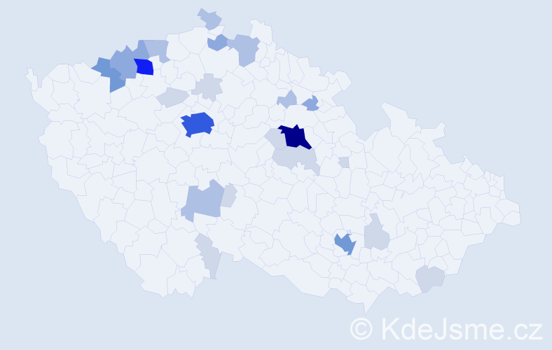 Příjmení: 'Klimplová', počet výskytů 76 v celé ČR