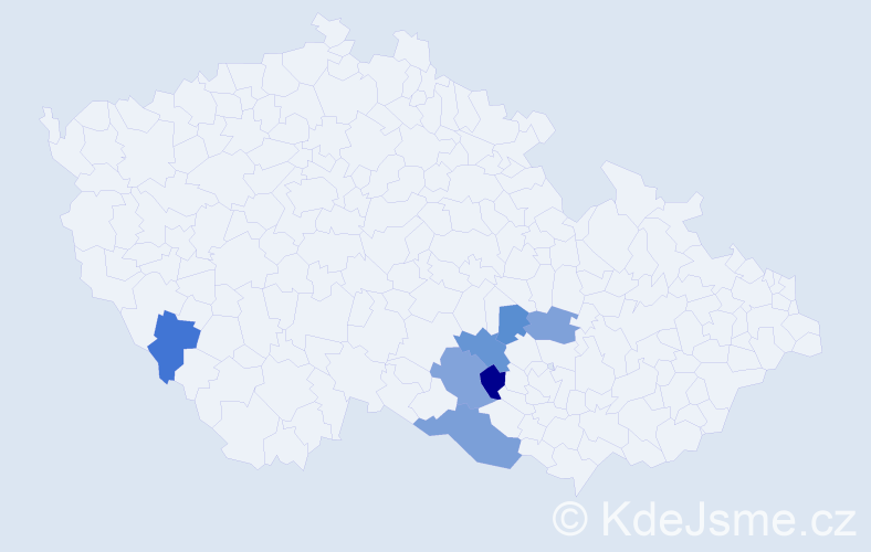 Příjmení: 'Plucek', počet výskytů 23 v celé ČR