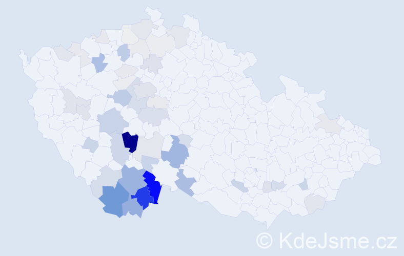 Příjmení: 'Baštýř', počet výskytů 204 v celé ČR