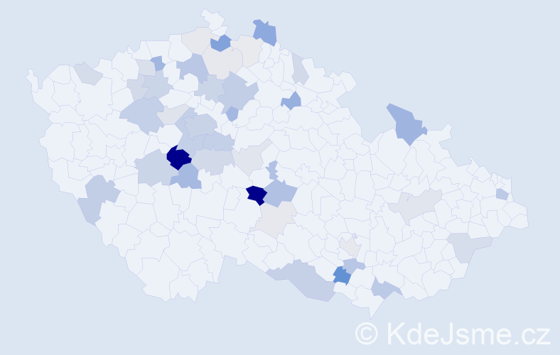 Příjmení: 'Čeleda', počet výskytů 147 v celé ČR