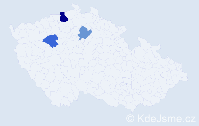 Příjmení: 'Solcerová', počet výskytů 5 v celé ČR