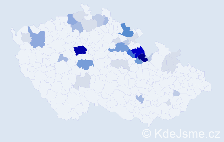 Příjmení: 'Cabalka', počet výskytů 135 v celé ČR